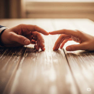 Two people healing their connection after a fight, considering a reconciliation spell.