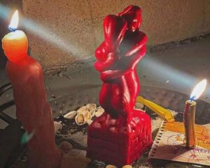 Casting a love spell with candles