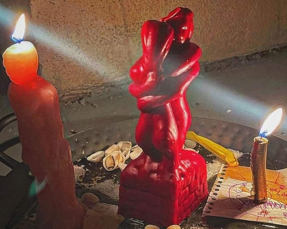 Casting a love spell with candles