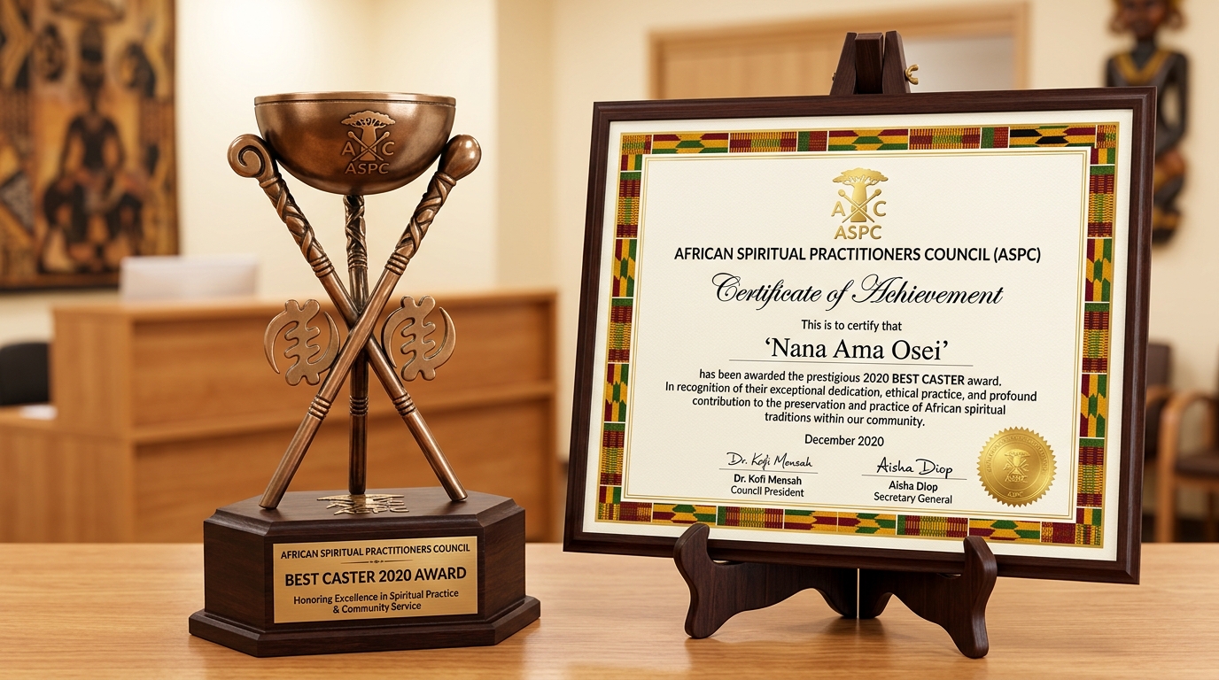 Award trophy certificate visualization best caster recognition