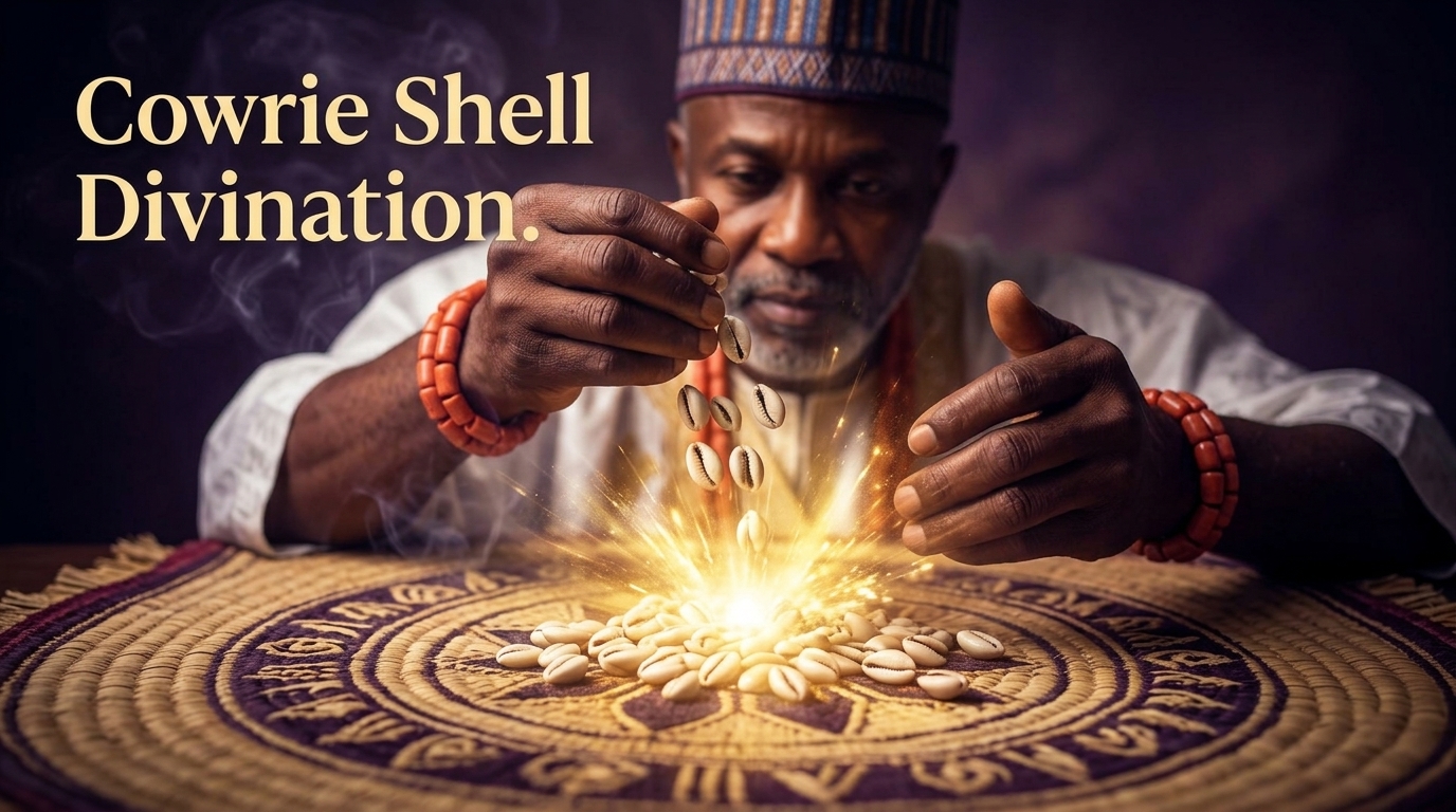 Sacred cowrie shell divination reading