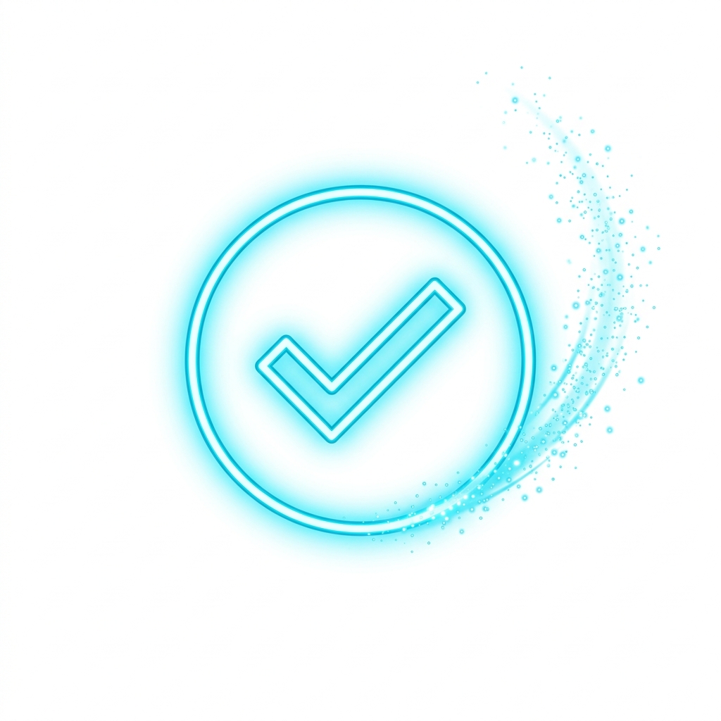 Glowing checkmark representing verified love spell success statistics