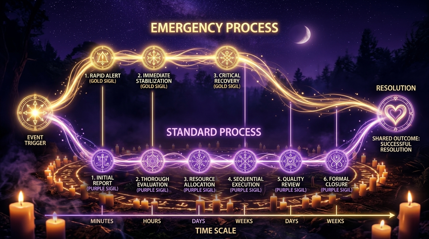 Emergency versus standard love spell process — timeline comparison for different case types — how long do love spells take