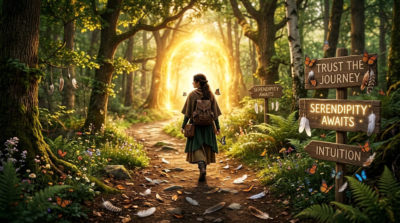 Figure walking toward golden light representing business breakthrough after spiritual working