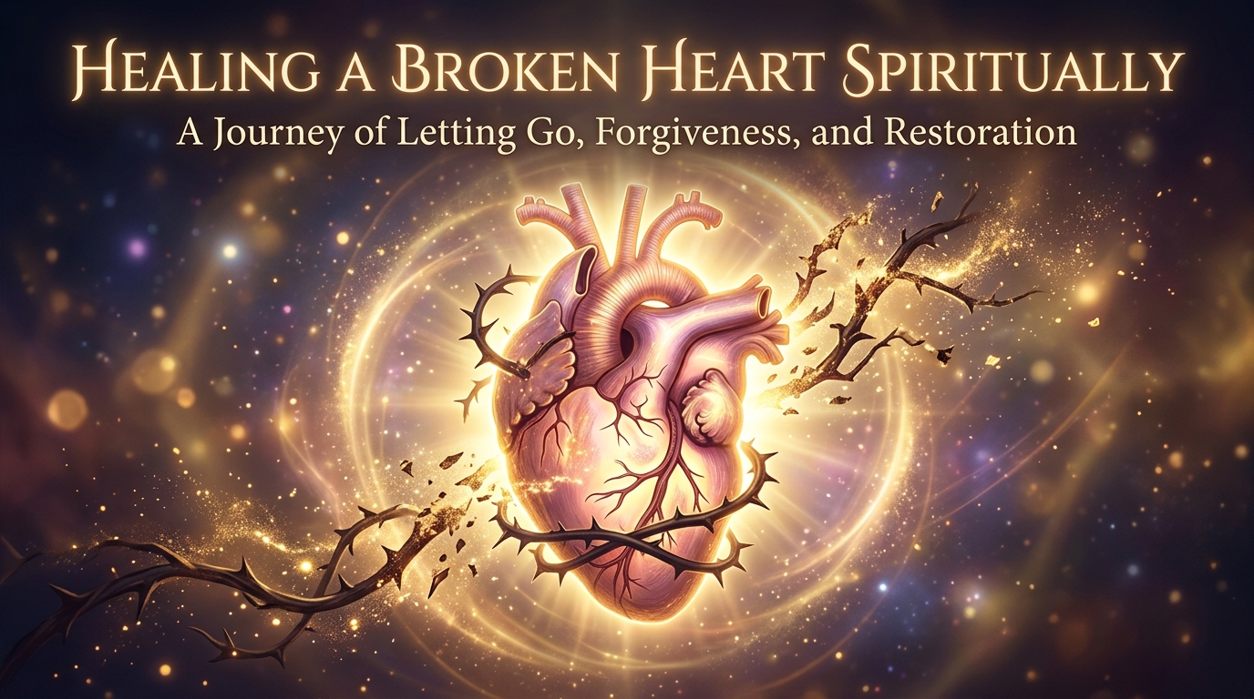 Heart healing visualization with golden light for marriage healing ritual