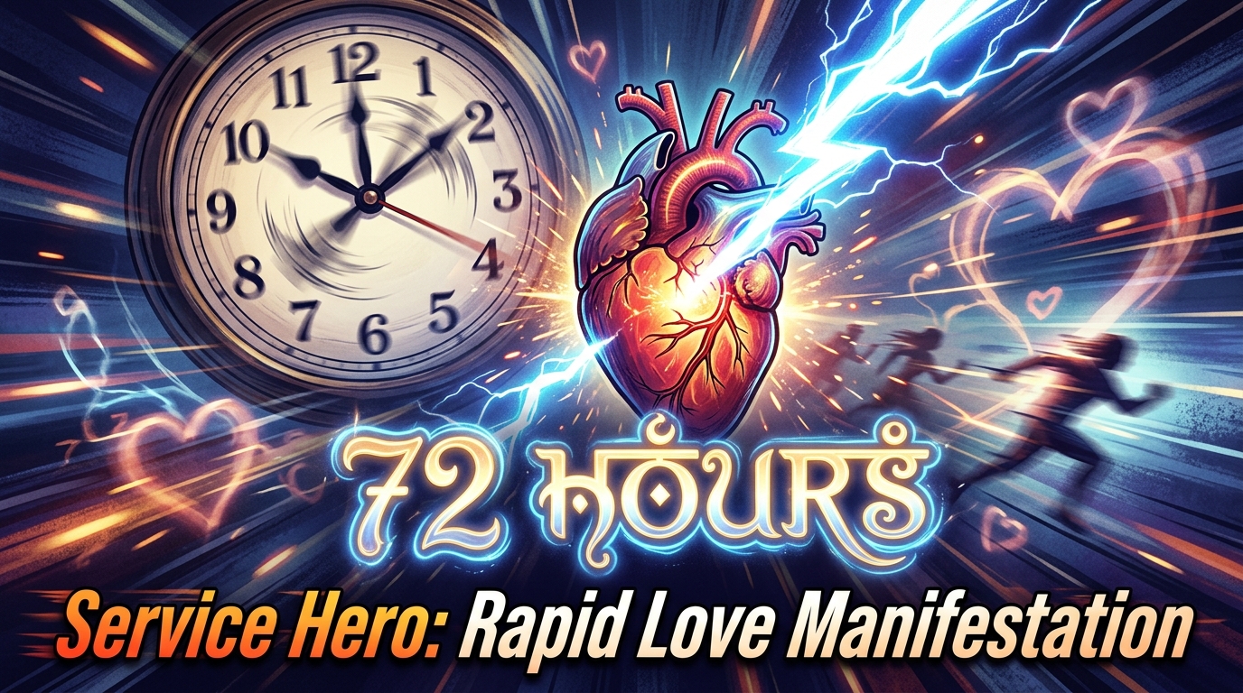 Lightning bolt striking heart representing immediate power of fast-acting love spell