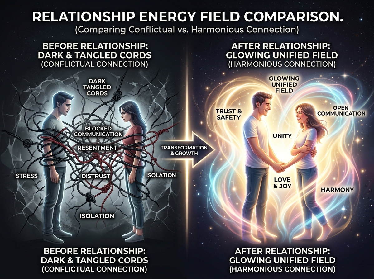 Relationship energy field before after love spell measurement