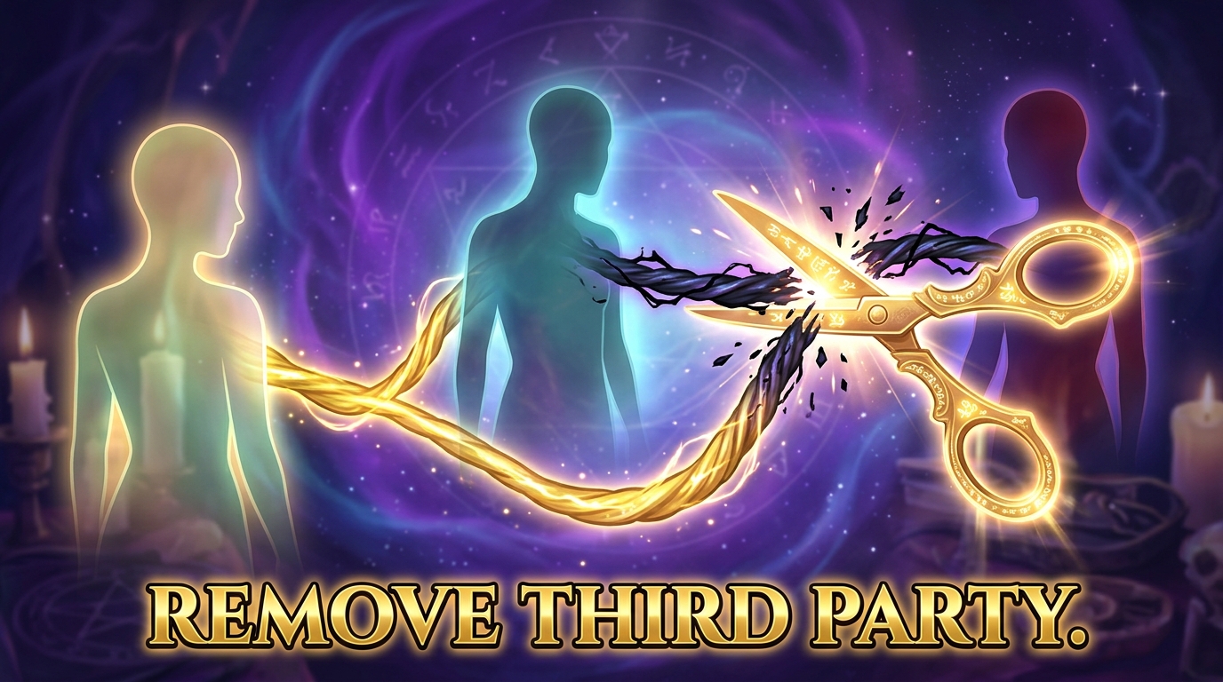 Dark spiritual cord severed in remove third party spell ritual — rival influence dissolved