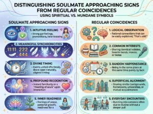 Soulmate signs versus coincidence chart for identifying genuine spiritual signals
