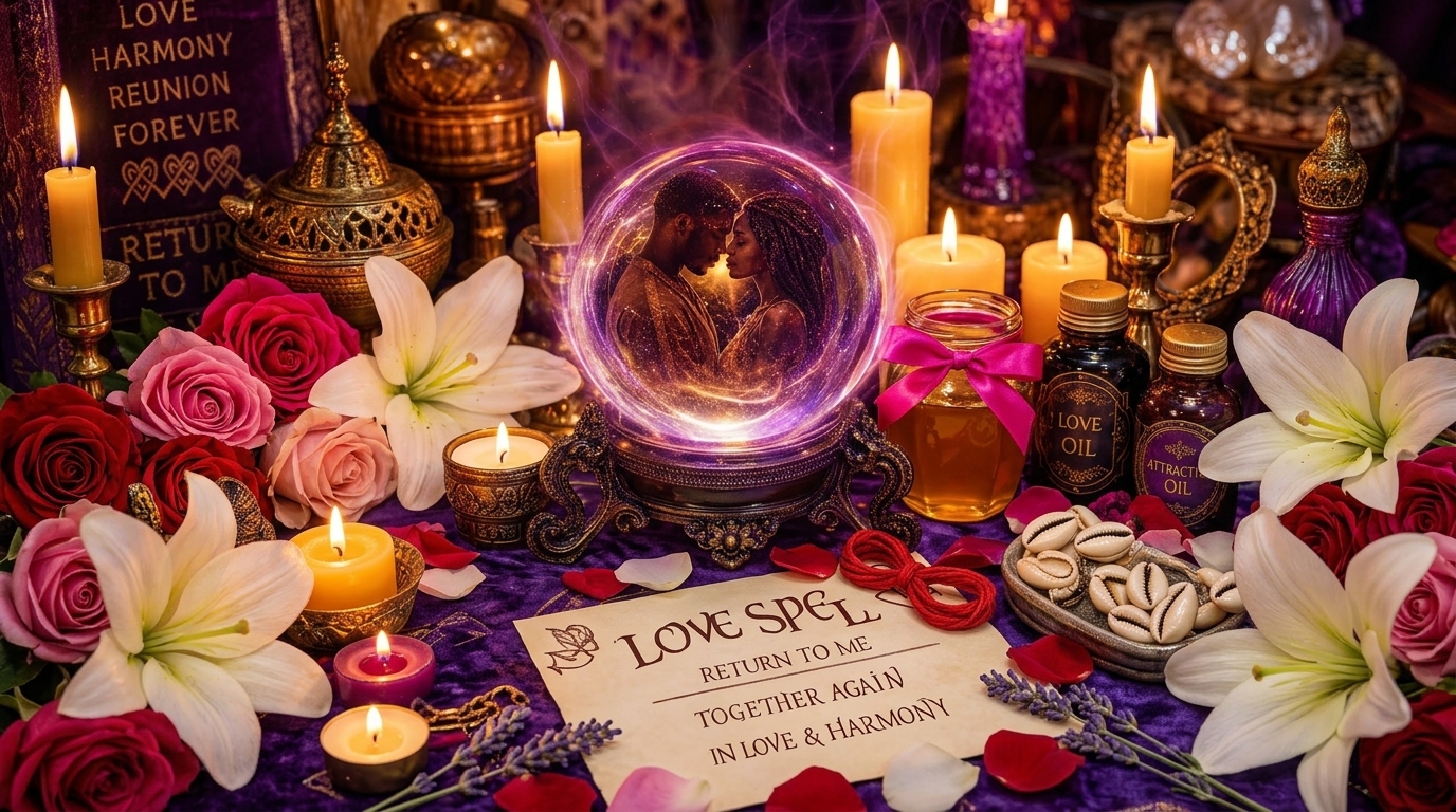 Still life altar with roses and lilies for marriage healing ritual ceremony
