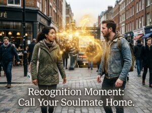 Strangers meeting with shock of recognition after unexpected love spell reunion