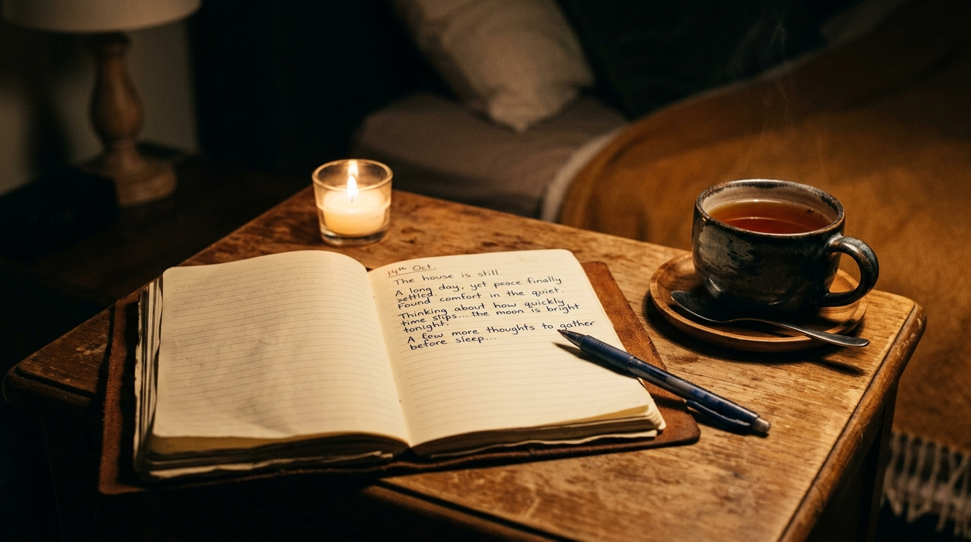 Open journal and pen used to track a no-contact period day by day