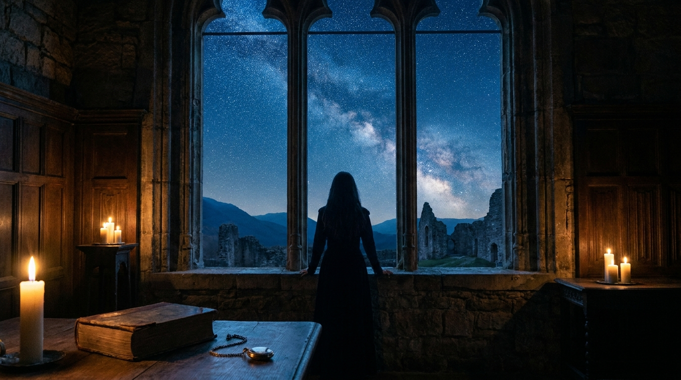 A person looking out a window, the mind reaching for an external explanation when attention feels out of character
